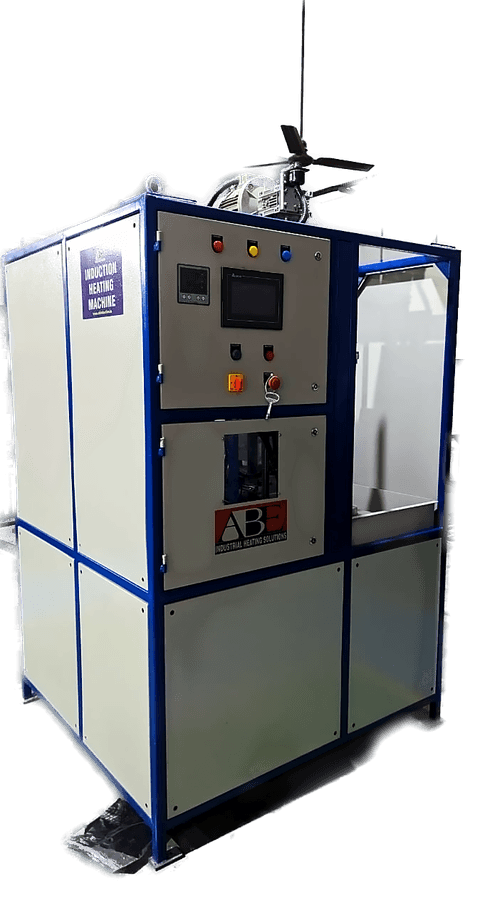 A job moving vertical scanner machine in a white and blue cabinet with its scanning column and controls.